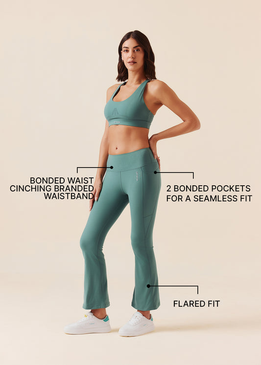 Womens Pocket Flare Leggings