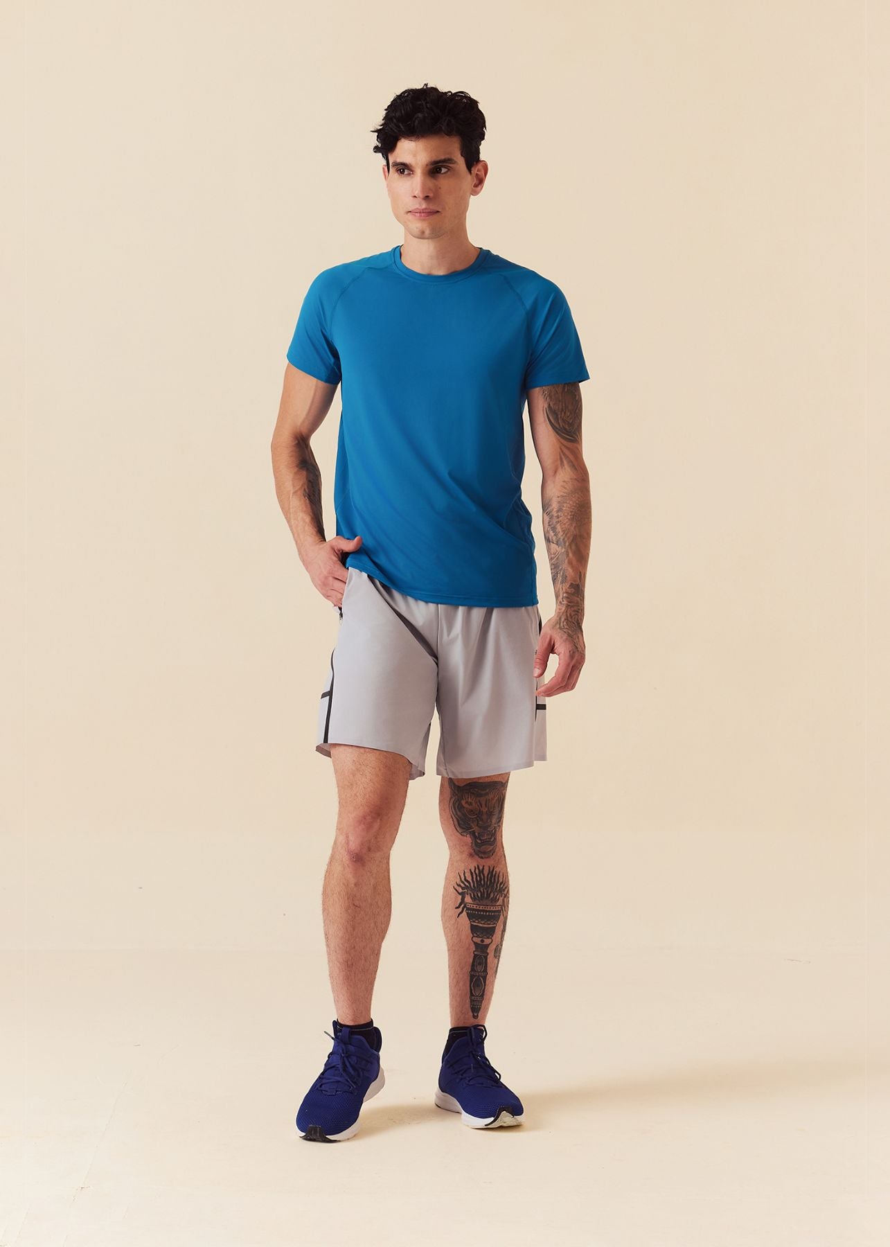 Mens Multi-Pocket Gym Shorts - Ultimate Grey - S