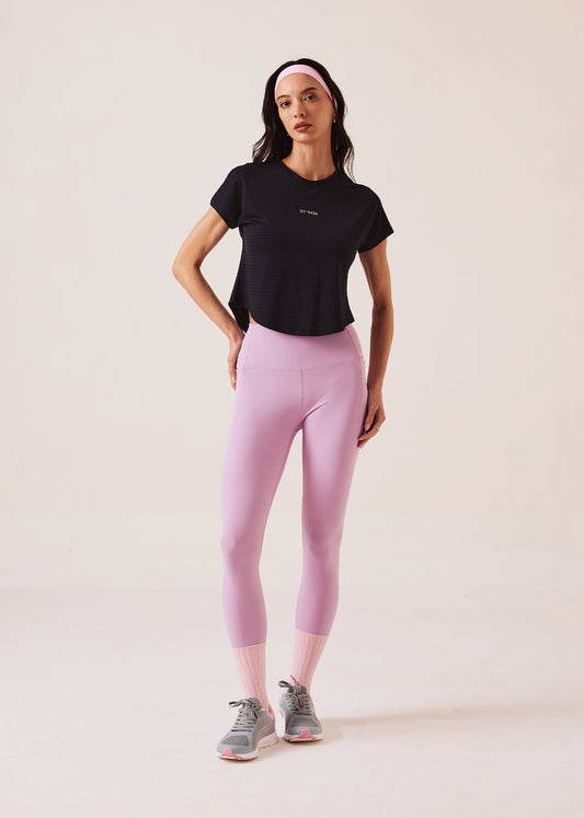 Womens V-Back Tie Top - Jet Black - L