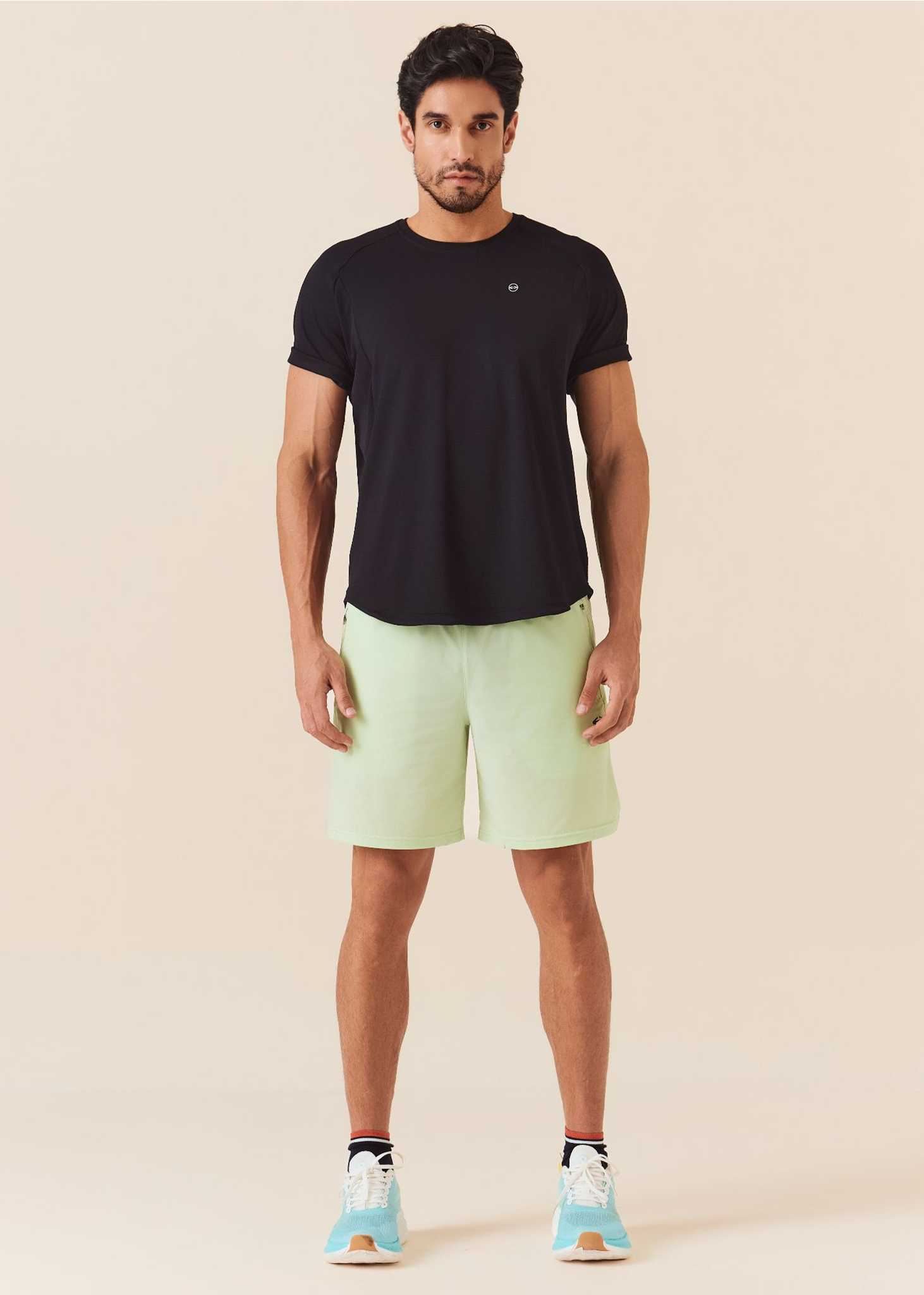 Mens Quick-Dry Training Shorts - Soft Lime