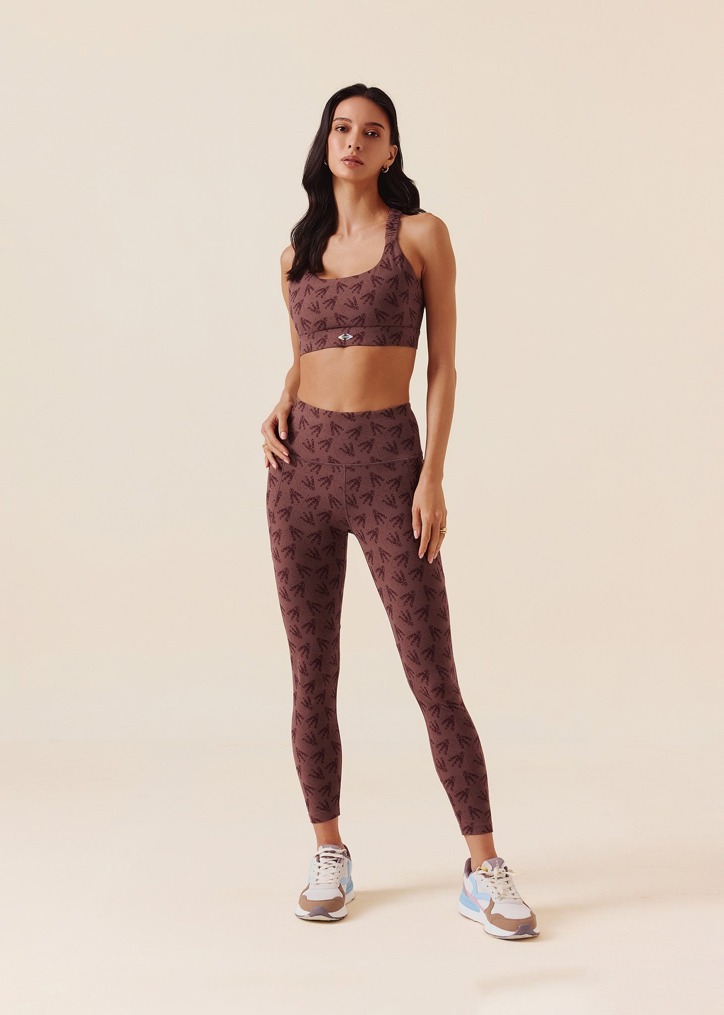 Womens Y-Back Sports Bra - Raisin Brown