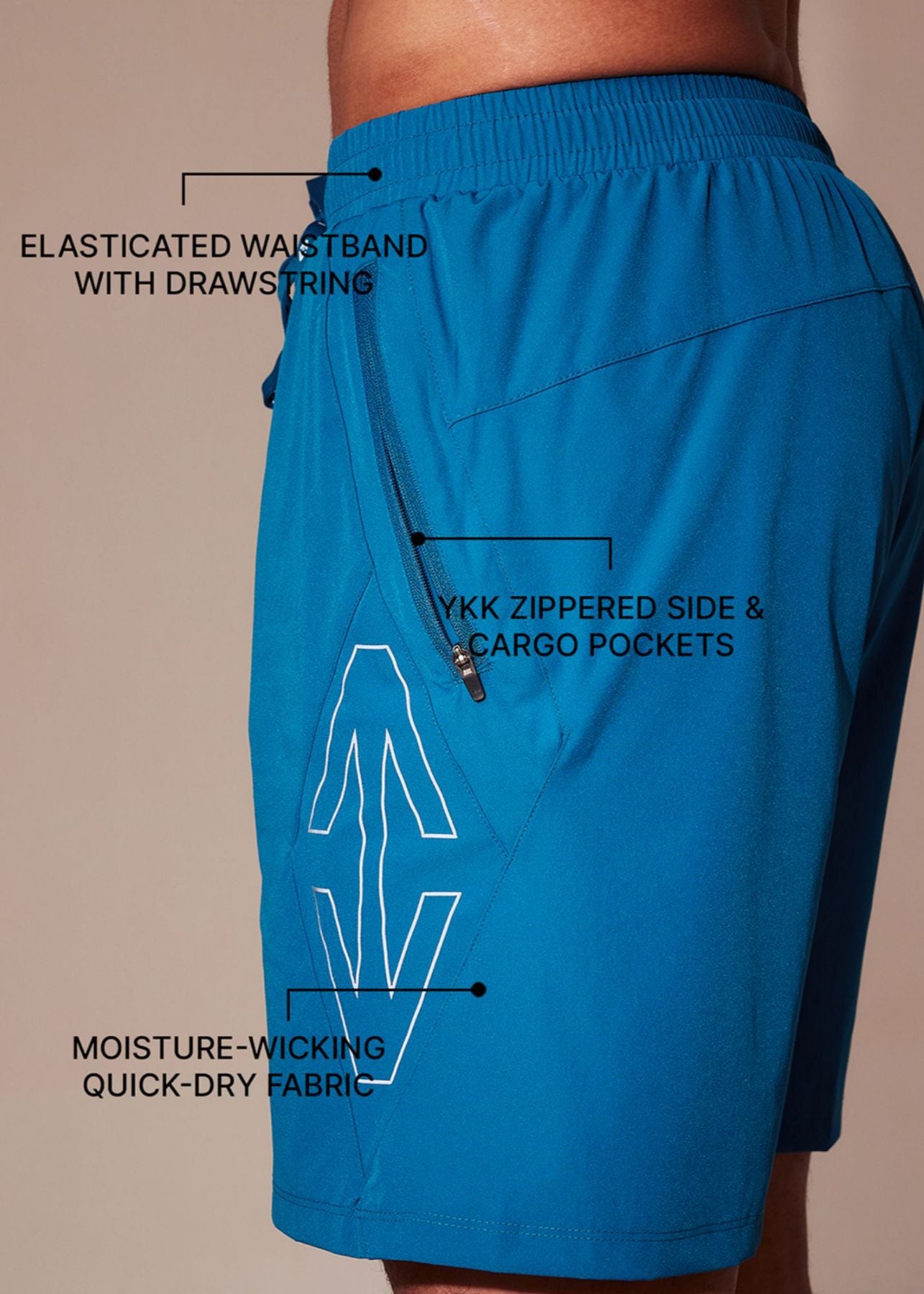 Mens Regular Fit Gym Shorts - Teal